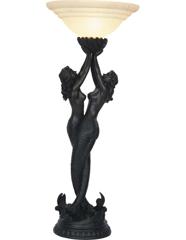 Twin Mermaid Art Deco Table Lamp image 1