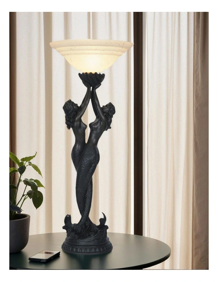 Twin Mermaid Art Deco Table Lamp image 3