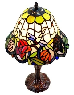 Rose and Dragonfly Tiffany Table Lamp