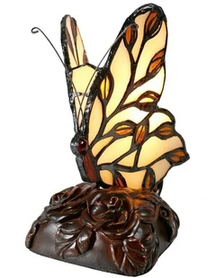 Butterfly Tiffany Table Lamp - Beige