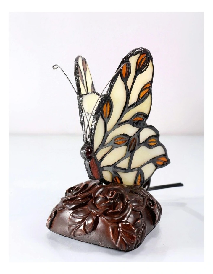 Butterfly Tiffany Table Lamp - Beige image 2