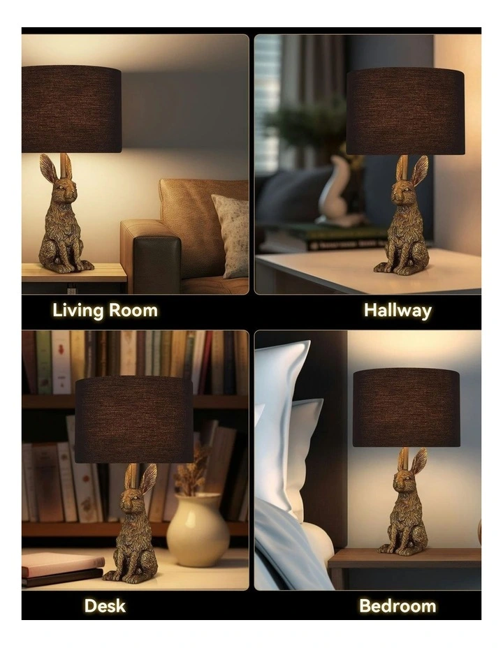 Rabbit Sitting Table Lamp -Gold image 4