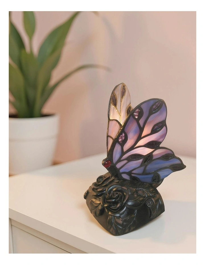 Butterfly Tiffany Table Lamp - Blue image 3