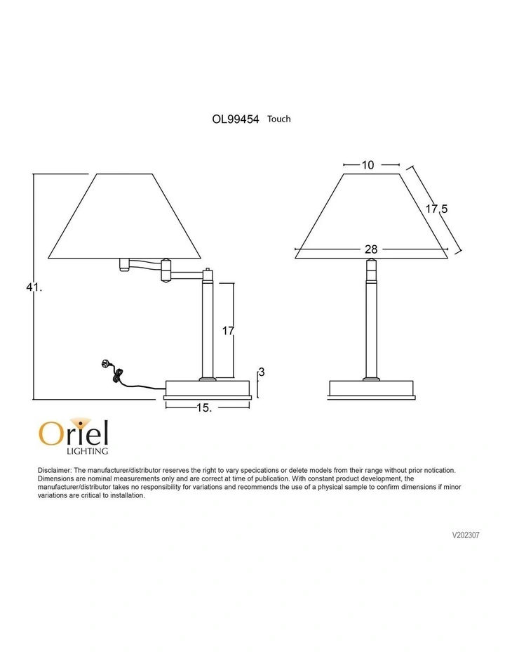 Zoe Touch Table Lamp- Brass image 4