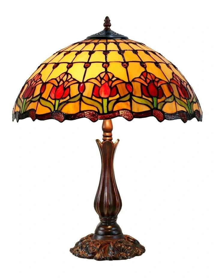 Red Tulip Tiffany Large Table Lamp image 5