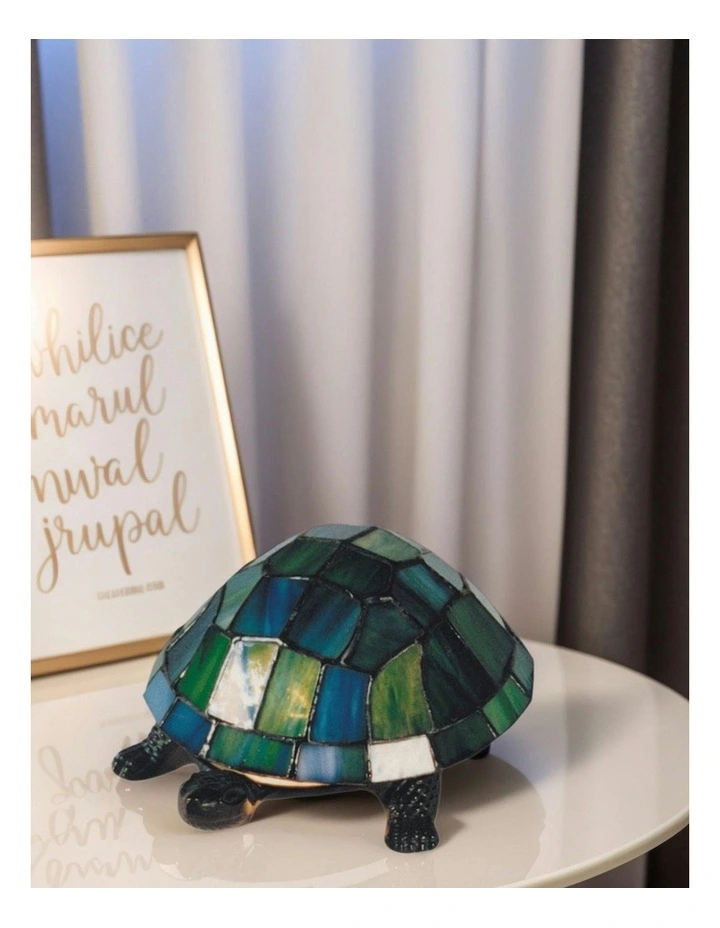 Turtle Tiffany Table Lamp Green image 2