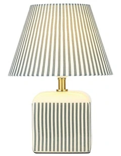 Amaris Ceramic Striped Table Lamp Green