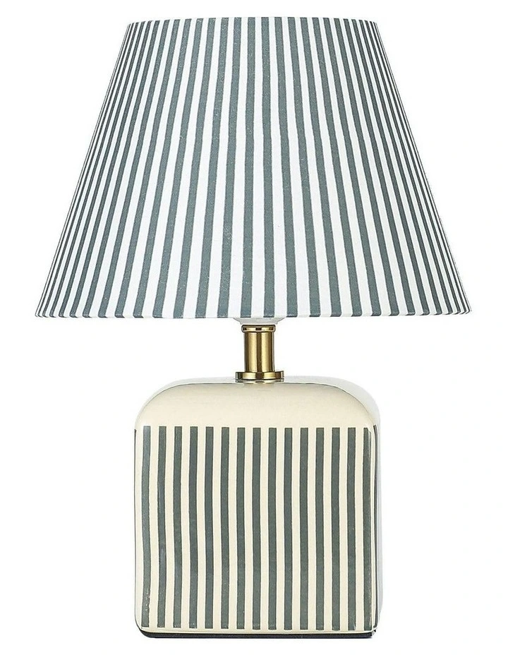 Amaris Ceramic Striped Table Lamp Green image 2