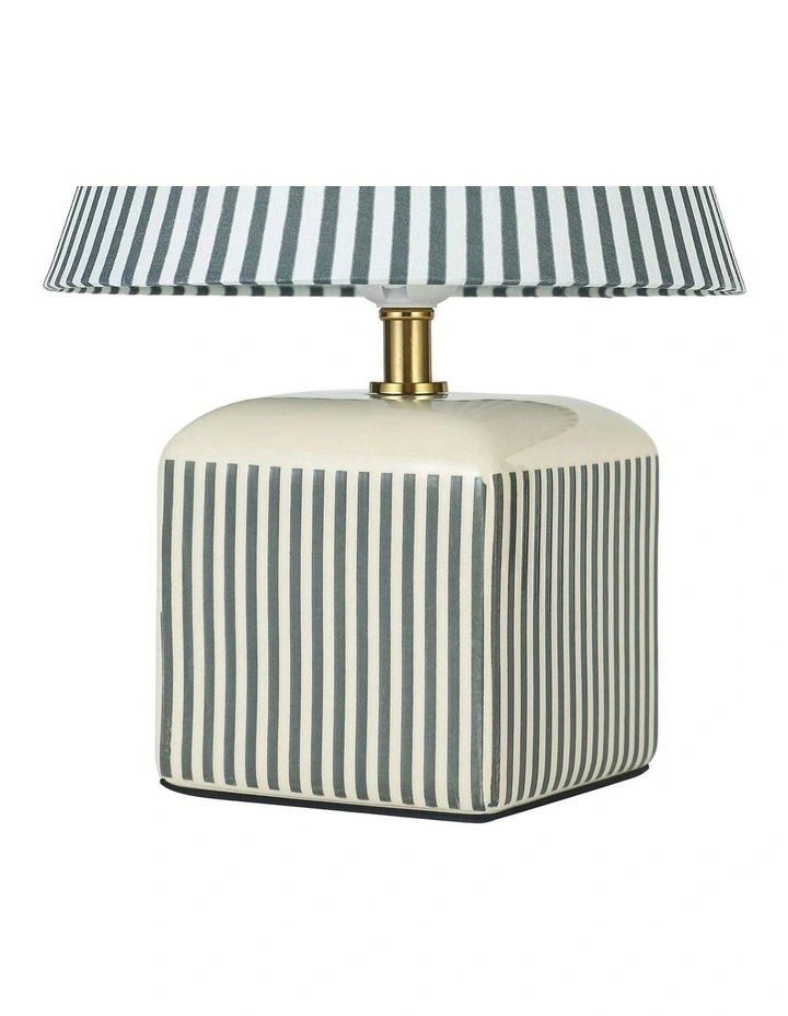Amaris Ceramic Striped Table Lamp Green image 4