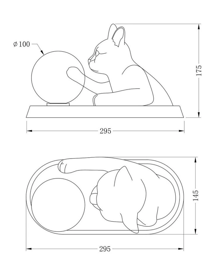 Cat Touching Ball LED Table Lamp image 7