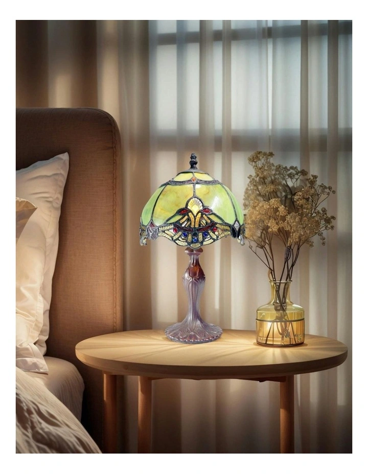 Benita Small Tiffany Table Lamp Jade image 2