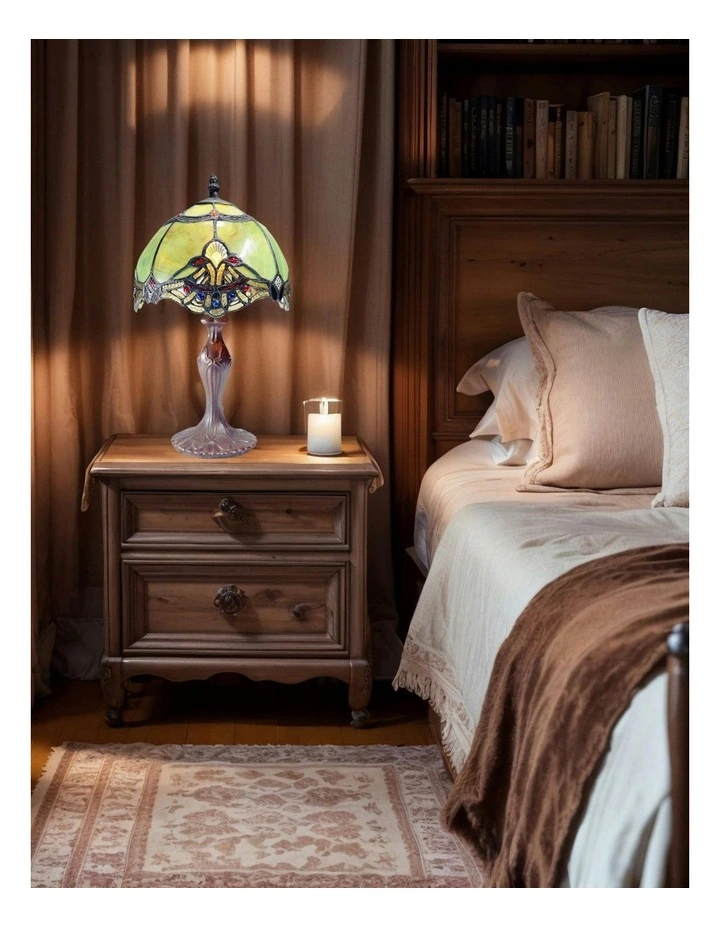 Benita Small Tiffany Table Lamp Jade image 3