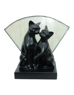 Kissing Cats Art Deco Table Lamp