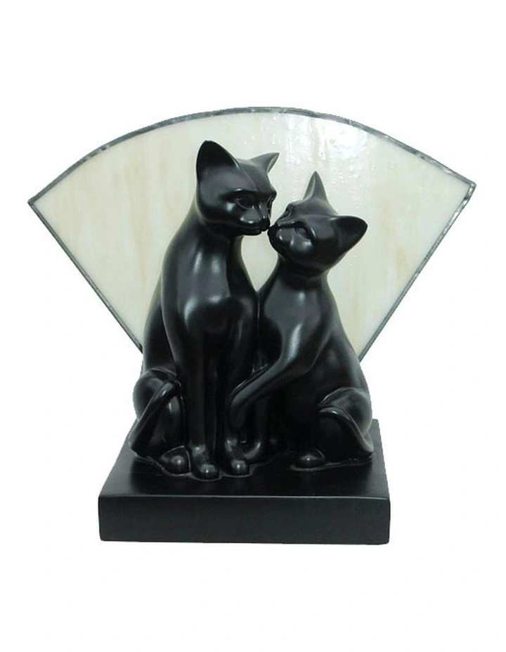 Kissing Cats Art Deco Table Lamp image 1