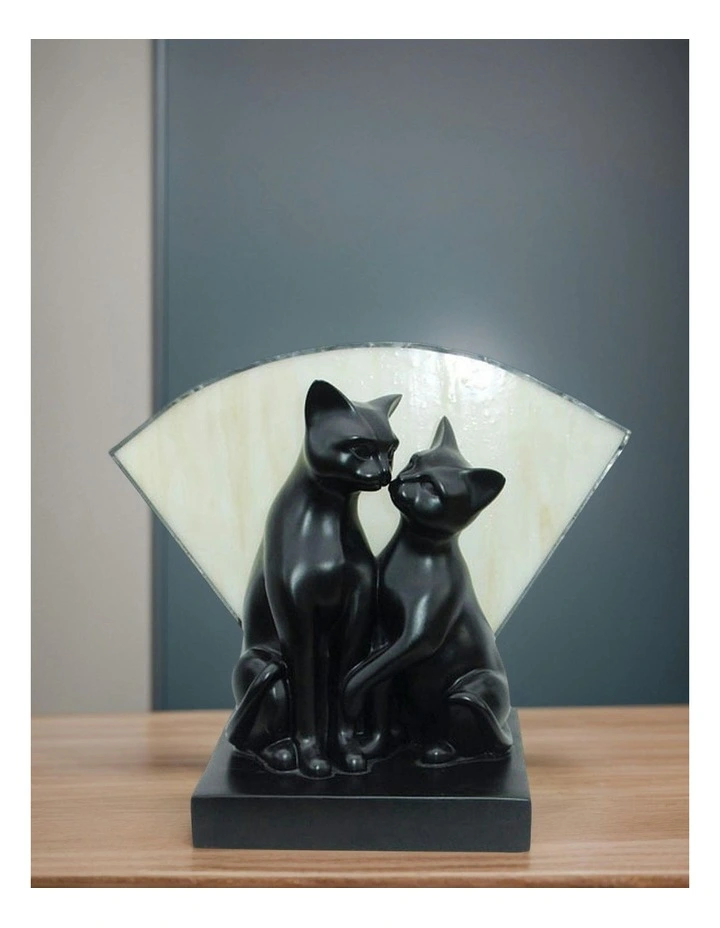 Kissing Cats Art Deco Table Lamp image 2