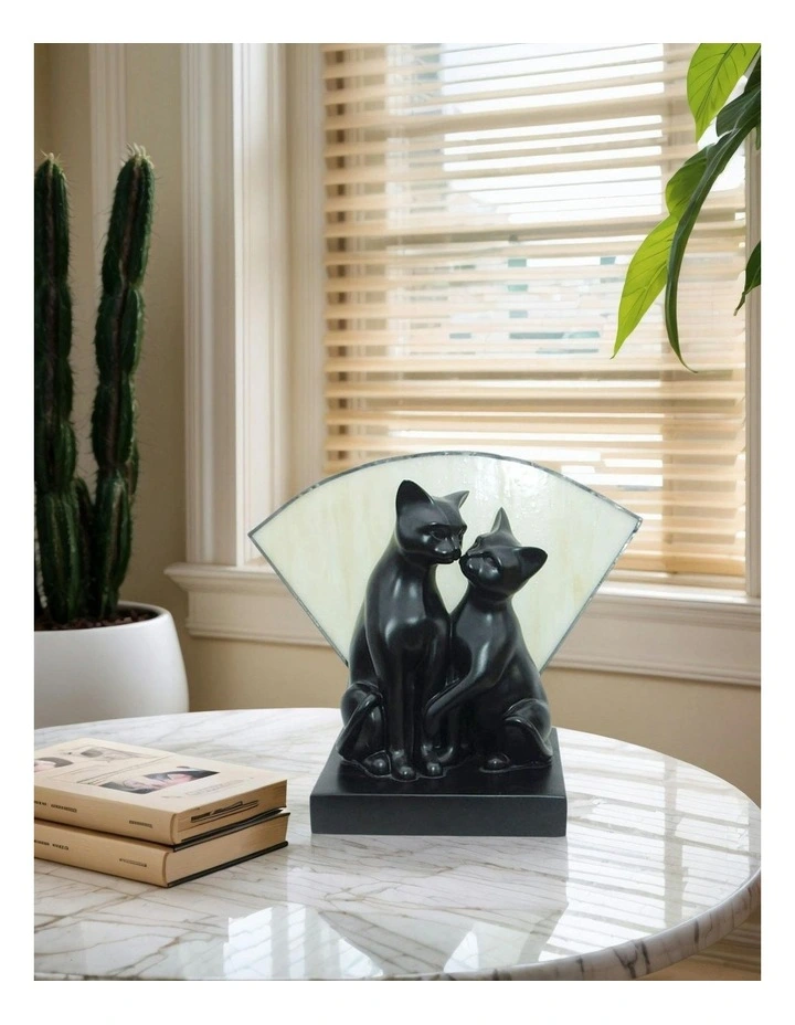 Kissing Cats Art Deco Table Lamp image 3