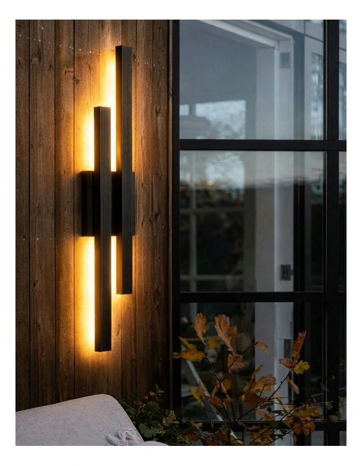 Hera 2lt LED Outdoor Wall Light Black image 3