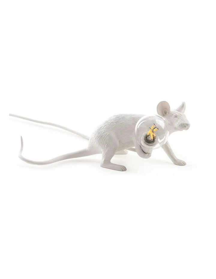 Seletti Mouse Lamp Lying - White image 1