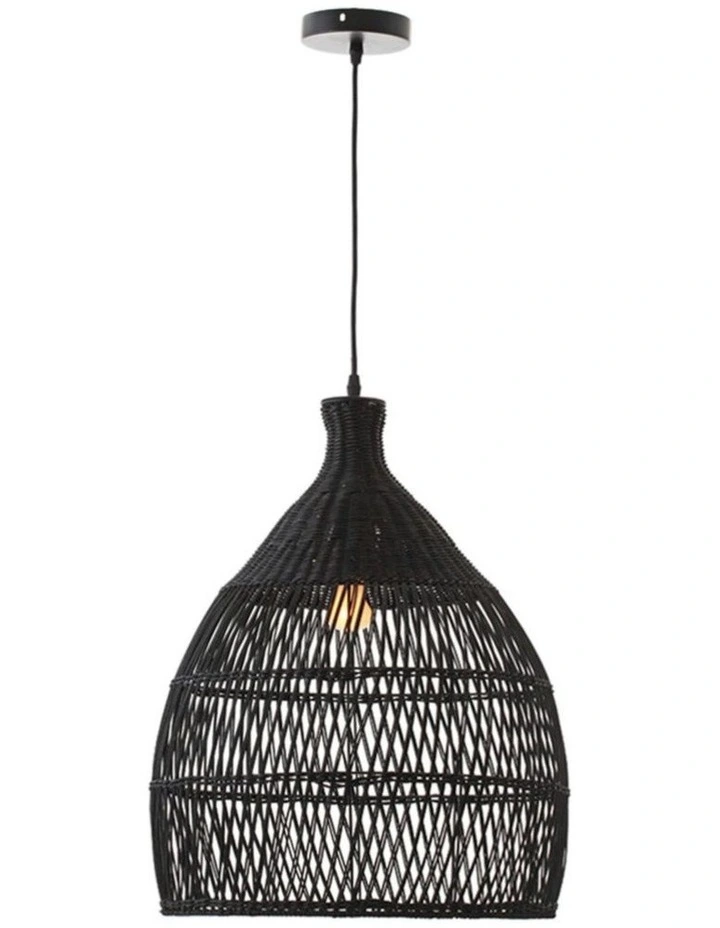 Shanen Rattan Pendant Light -Black image 1