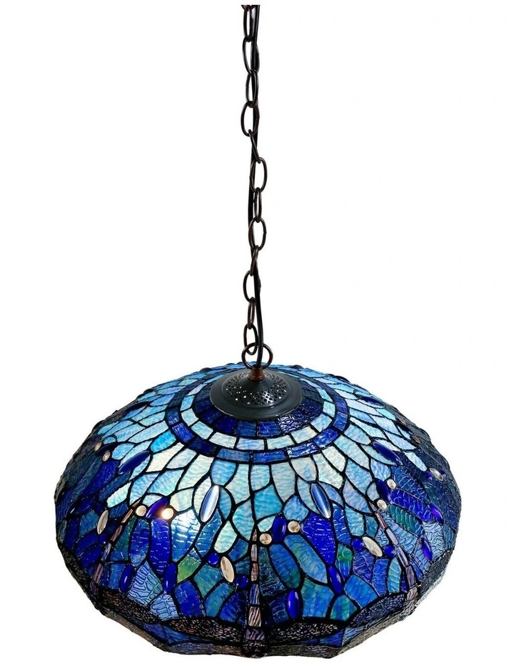 Blue Dragonfly Tiffany Pendant image 4