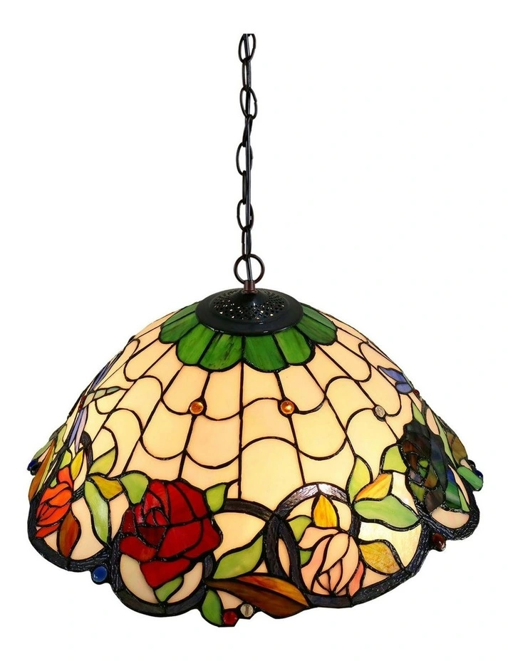 Rose & Dragonfly Tiffany Pendant image 5