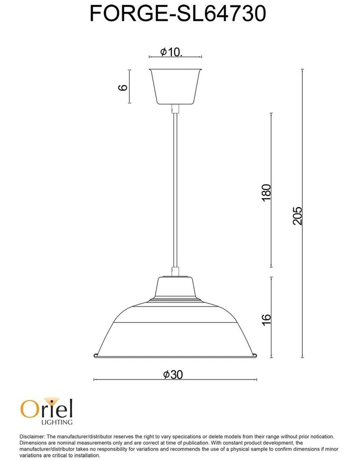 Forge 300 Single Pendant Light Gloss White image 4