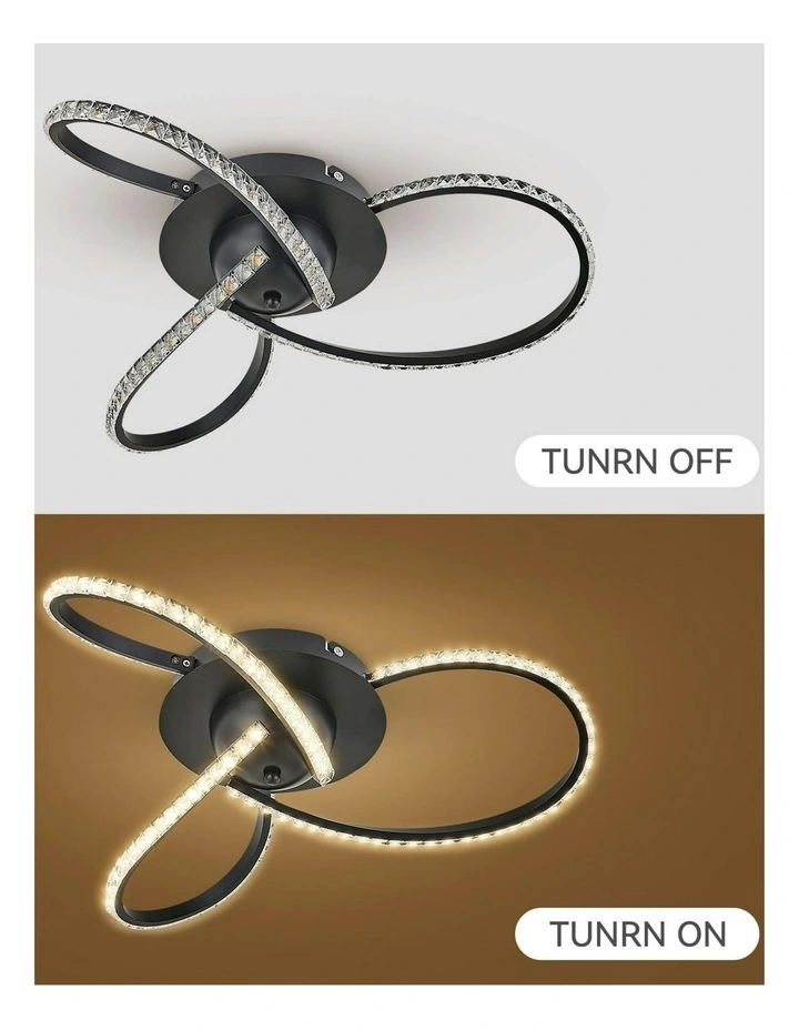 Irie Dimmable 3 Lights LED Ceiling Light -Black image 2