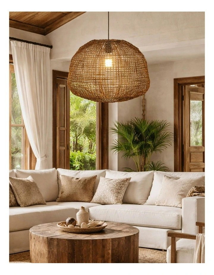Nerina Rattan Pendant Light Large image 5