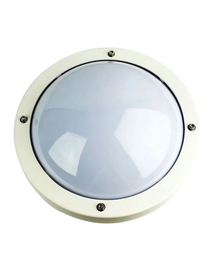 PRIMO OUTDOOR WHITE ROUND BULKHEAD LIGHT image 1