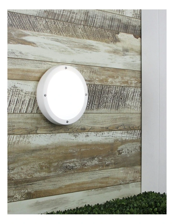 PRIMO OUTDOOR WHITE ROUND BULKHEAD LIGHT image 2