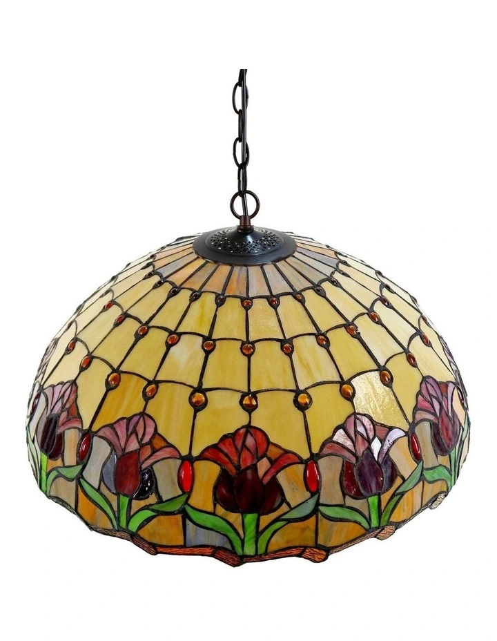 Red Tulip Tiffany Pendant image 1