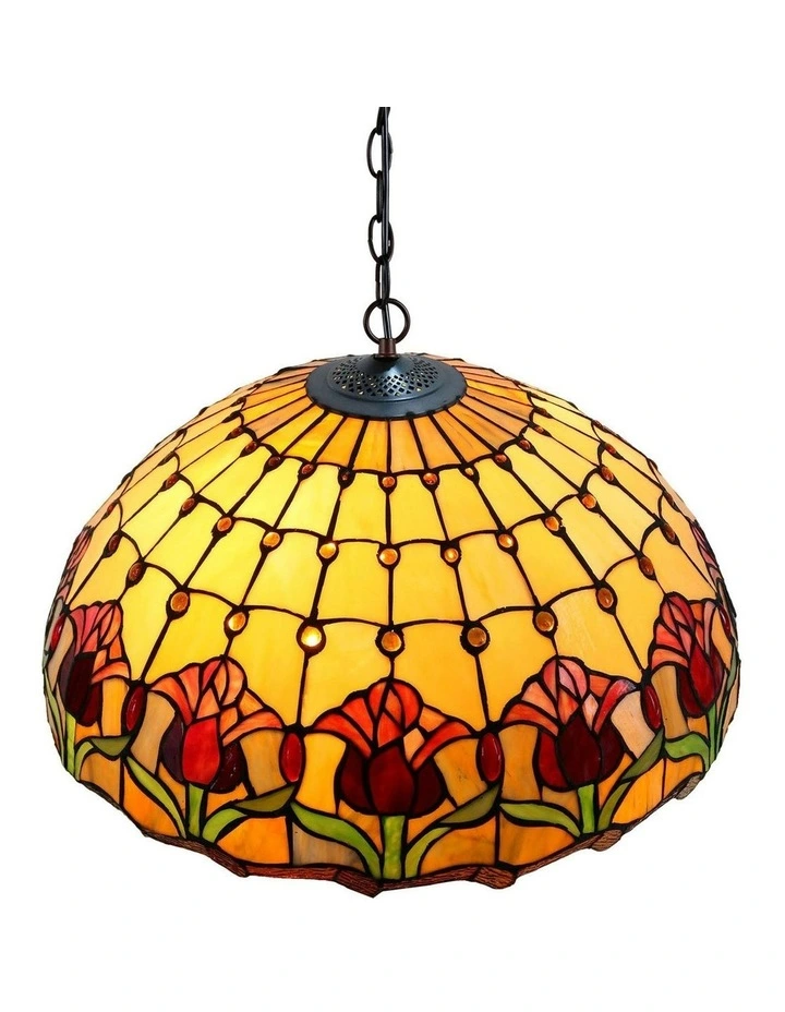 Red Tulip Tiffany Pendant image 3