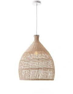 Shanen Rattan Pendant Light -White