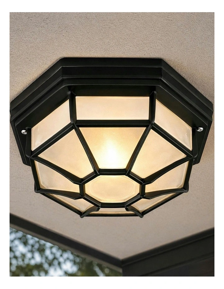 Alaya Outdoor Mounted Ceiling Light Black image 3