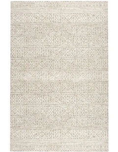 MISS AMARA MELIA GREY AND IVORY TRIBAL TEXTURED RUG