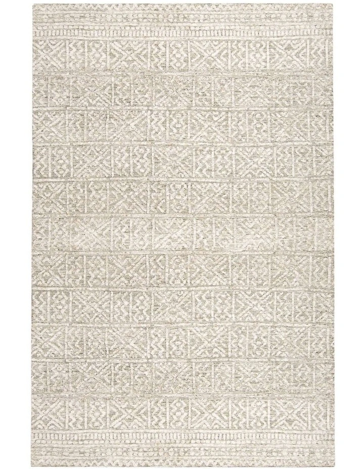 MISS AMARA MELIA GREY AND IVORY TRIBAL TEXTURED RUG image 1