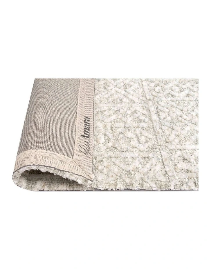 MISS AMARA MELIA GREY AND IVORY TRIBAL TEXTURED RUG image 3