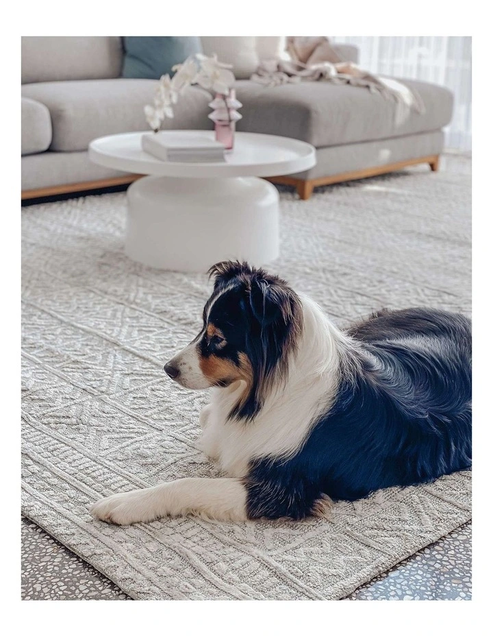 MISS AMARA MELIA GREY AND IVORY TRIBAL TEXTURED RUG image 6