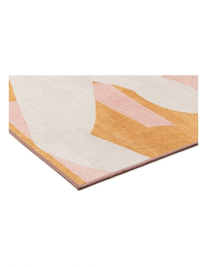 MISS AMARA MENAKA PINK AND RUST ABSTRACT RUG image 2