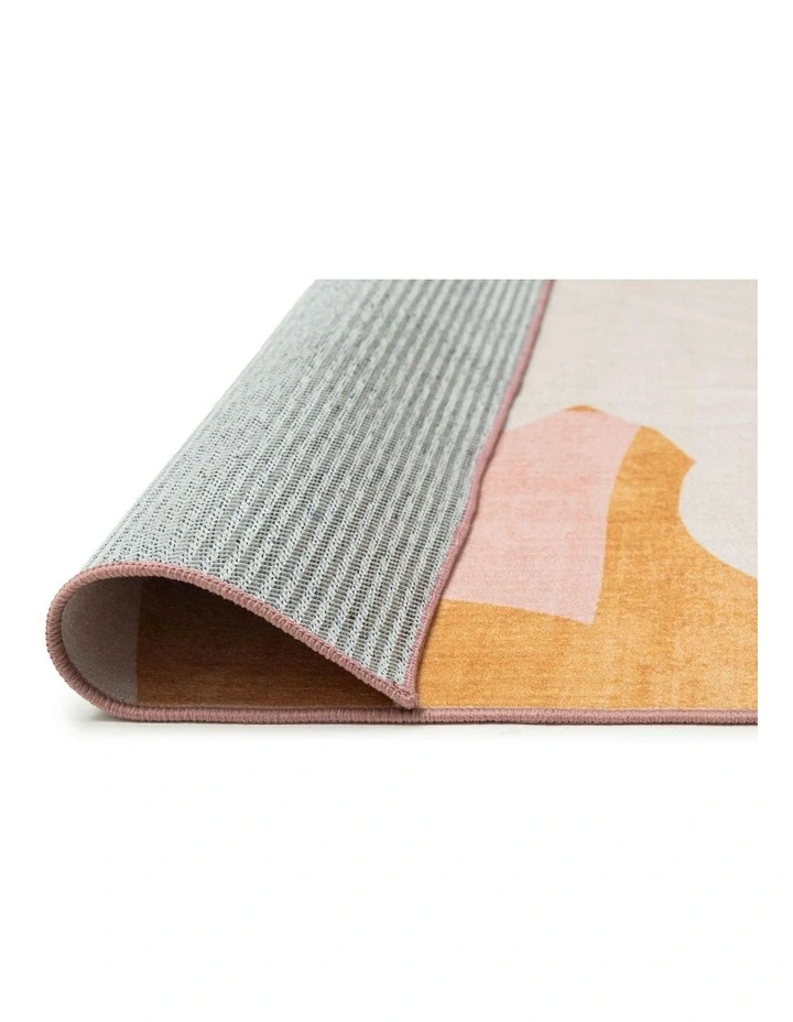 MISS AMARA MENAKA PINK AND RUST ABSTRACT RUG image 3