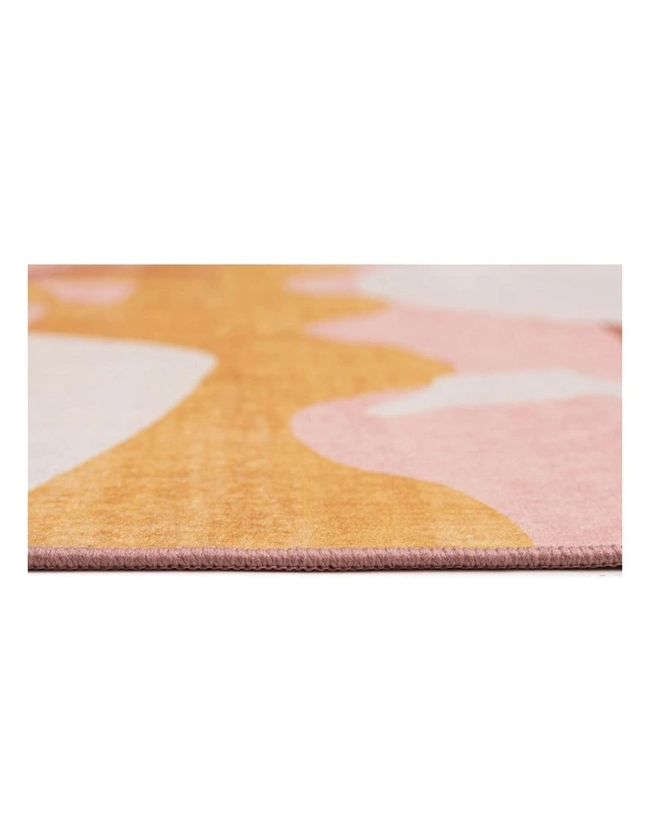 MISS AMARA MENAKA PINK AND RUST ABSTRACT RUG image 4