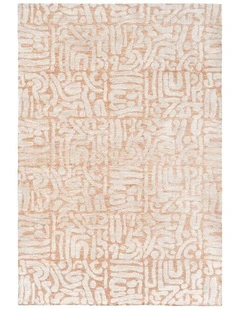 MISS AMARA MIRANDA PEACH AND CREAM TRANSITIONAL TRIBAL RUG