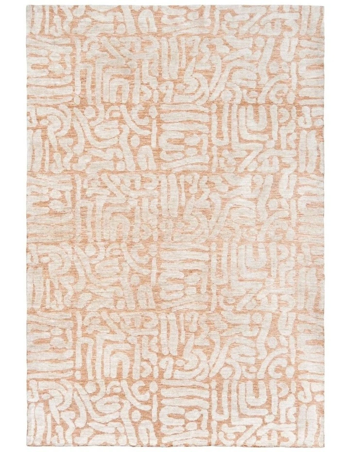 MISS AMARA MIRANDA PEACH AND CREAM TRANSITIONAL TRIBAL RUG image 1