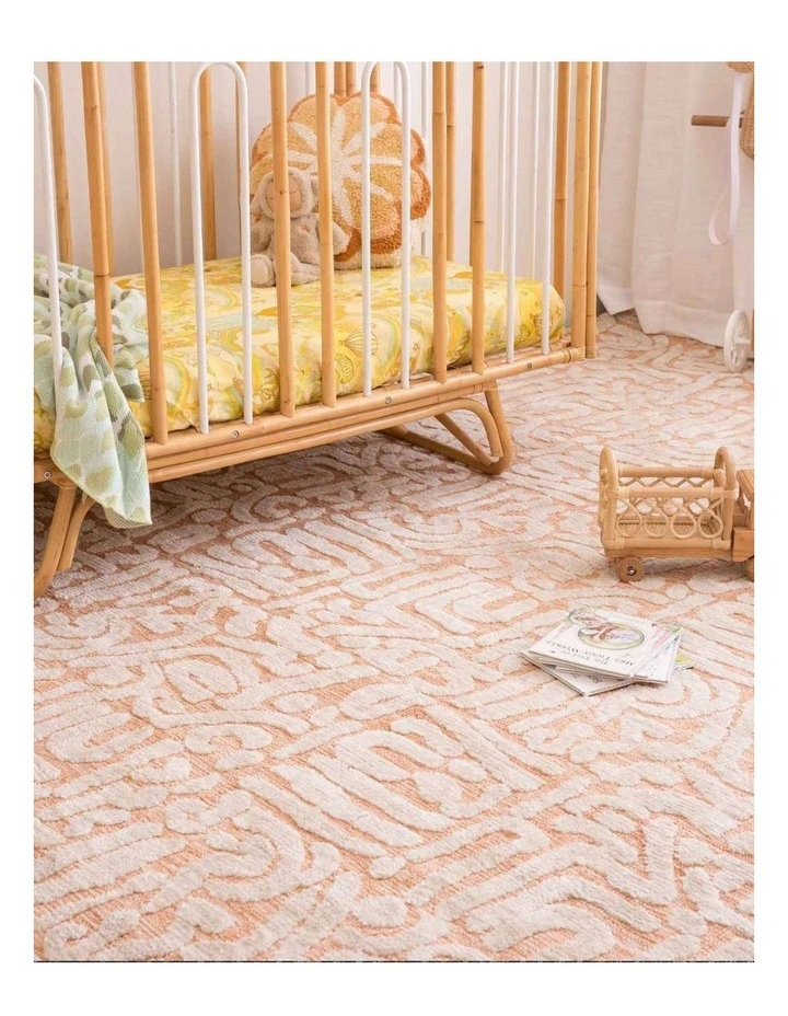 MISS AMARA MIRANDA PEACH AND CREAM TRANSITIONAL TRIBAL RUG image 5
