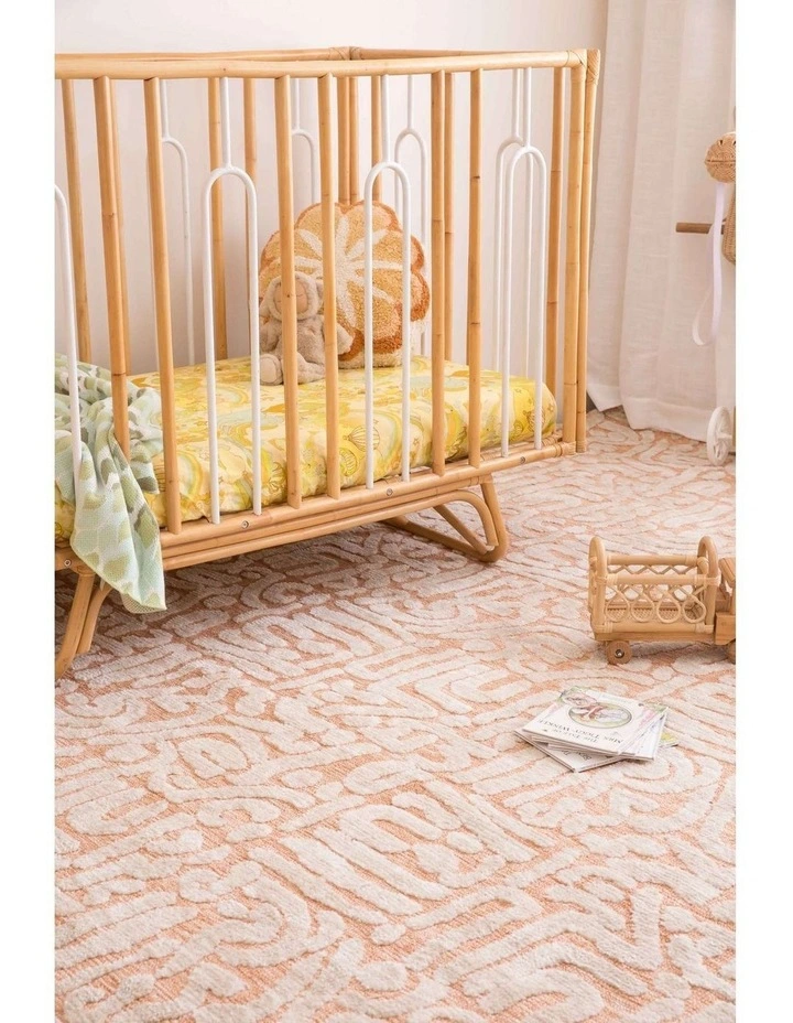 MISS AMARA MIRANDA PEACH AND CREAM TRANSITIONAL TRIBAL RUG image 6