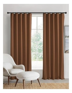 Orlando Blockout Multi Header Curtain Pair in Rust