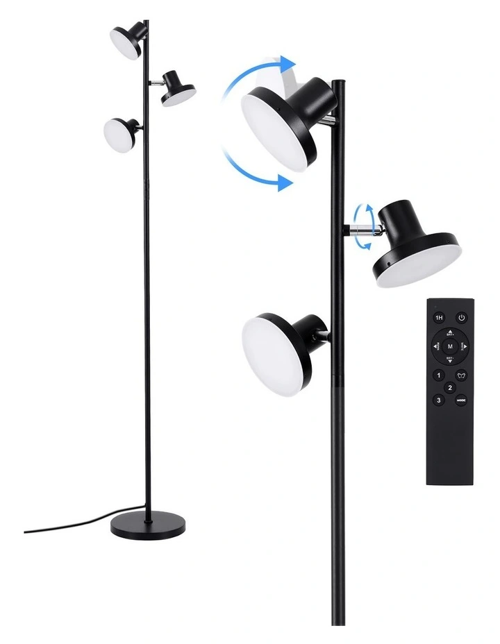Artiss RGB Floor Lamp LED with 3 Swivel Lights Color Changing Lamp with Remote Stepless Dimmable image 1
