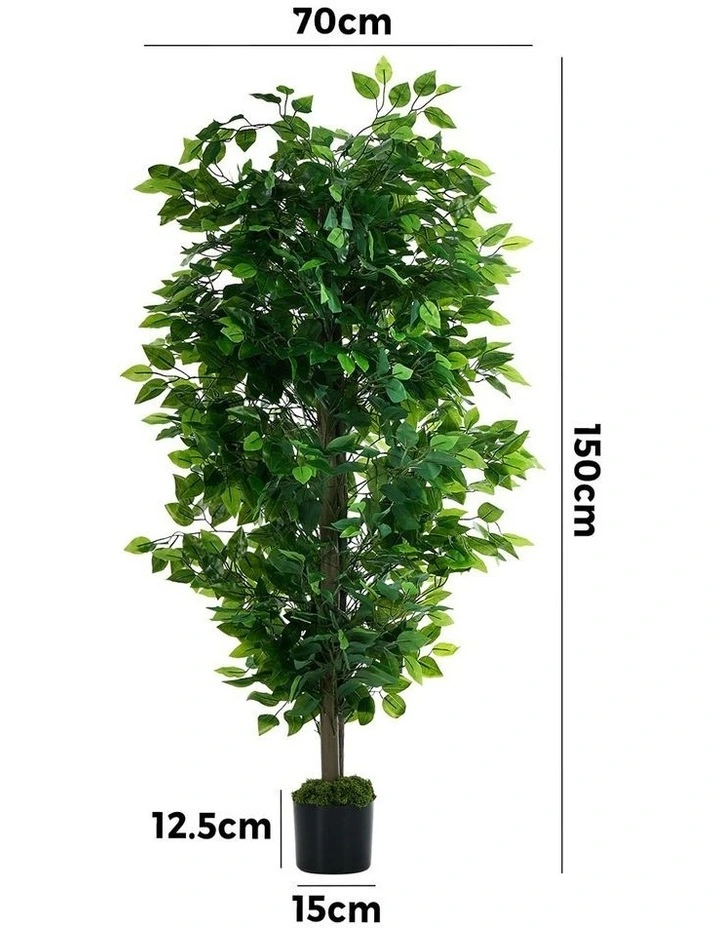 Livsip 150cm Artificial Ficus Tree Potted Faux Plant Home Decor image 2
