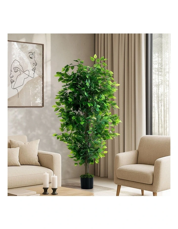Livsip 150cm Artificial Ficus Tree Potted Faux Plant Home Decor image 3