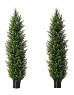 Livsip 2 Pack Artificial Topiary Cedar Tree 150cm Potted Faux Pine Plant